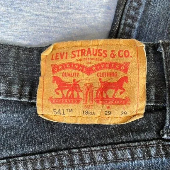 Levis 541 Athletic Youth Fit Jeans Size 18 Reg 29x29 Faded Black Denim - Picture 4 of 5